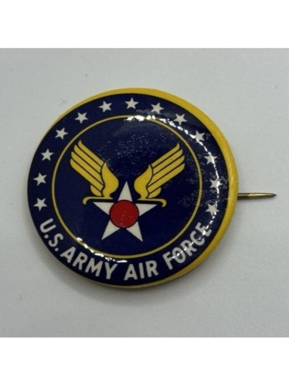 Vintage Original WW2 U.S Army Air Force Button Pin Back Militaria Commemorative